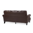 thumbnail image 3 of Sofa, 80 Inch 3-Seater, Nailhead Trim, Birch Wood, Brown Faux Leather, 3 of 6
