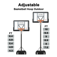 thumbnail image 3 of Cofiyard 44-Inch Portable Basketball Hoop with Extra Sandbag, Adjustable Basketball Goal System 10 ft Height Shatterproof Backboard Indoor Outdoor, 3 of 7