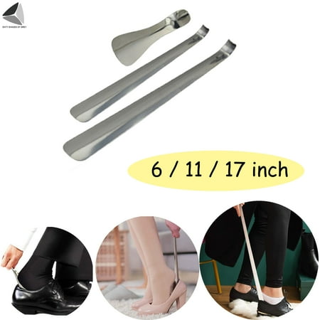 

Sixtyshades Metal Shoe Horns 6/11/17 in Long Handle Shoehorns Heavy Duty Shoe Helper Stick for Men Women Kids Seniors