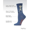 thumbnail image 3 of MeMoi Glow in the Dark Skeleton Crew Socks - Womens - Female, 9-11, Denim Heather, 3 of 7