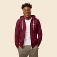 thumbnail image 3 of Dalix Pizza Embroidered Zip Hoodie Fleece Long Sleeve Pocket Warm Soft Mens in Maroon L Large, 3 of 5