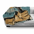 thumbnail image 3 of Auto Mechanic Soft Flannel Fleece Blanket, Retro Manly Design with My Garage My Ruler Lettering and Hand Holding Wrench, Cozy Plush for Indoor and Outdoor Use, 50" x 70", Multicolor, by Ambesonne, 3 of 6