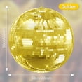 thumbnail image 2 of 20 Inch Large Mirror Disco Ball, Hanging Party Decor with Glass Mirror Tiles for Wedding, Stage, Dance Floor & Holiday Decoration, Golden, 2 of 10