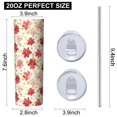 thumbnail image 3 of Pioneer Flower Floral Print Pattern 20oz Skinny Tumbler with Straw & Lid, Double Wall Vacuum Insulated Cup, Leak-Proof, Cup Holder Friendly, Hot 6H Cold 12H, 3 of 5