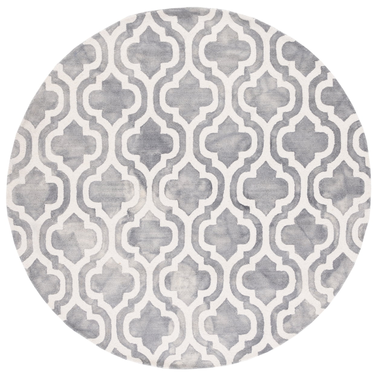 SAFAVIEH Dip Dye Jolyon Faded Geometric Wool Area Rug, Grey/Ivory, 5' x 8'