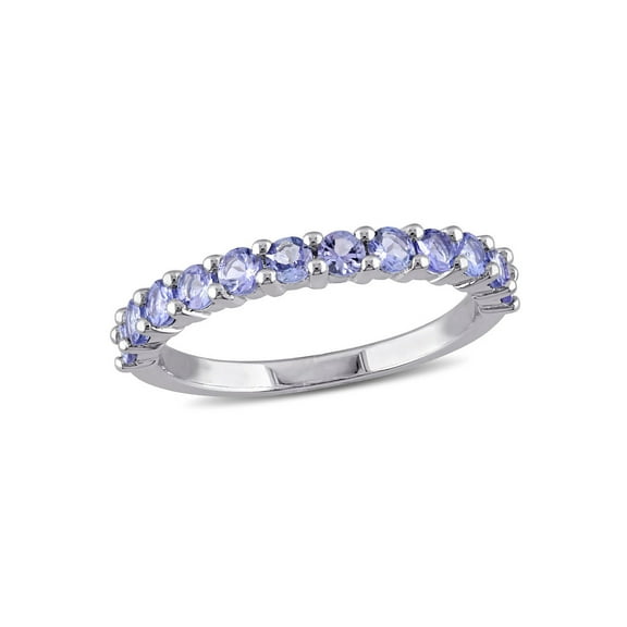 Gem & Harmony 4/5 Carat (Ctw) Tanzanite Band Ring in Sterling Silver for Women