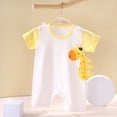 thumbnail image 2 of WUANDIXFA New Born Clothes Baby Boy 3 6 9 12 Months Cotton Cute Short Sleeve Romper Summer, Baby Boy Sleepers Baby Boy Pajamas Baby Boy's Clothing,Light Yellow,6-9 Months, 2 of 6