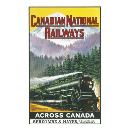 Canadian Pacific Steam Engine - Canadian National Railways Poster Showing a Steam Engine Train in Canada Print Wall Art