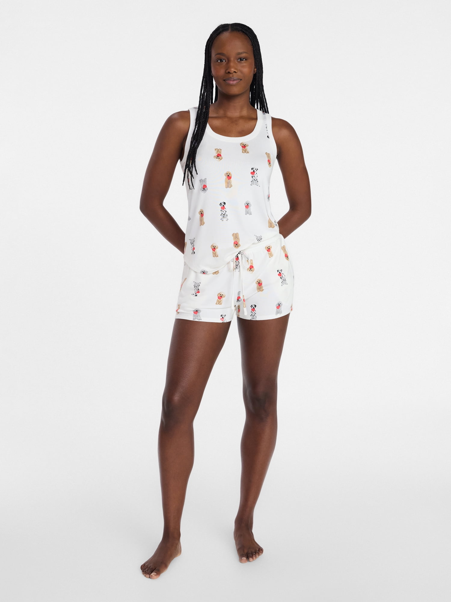 Joyspun Women's Cozy Lounge Collection Hacci Knit Sleep Tank Top, Sizes XS-3X