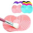 thumbnail image 4 of Paquete de 2 almohadillas de limpieza de brochas de maquillaje de gel de silicona, almohadillas de limpieza de brochas de maquillaje portátiles con ventosa para eliminar residuos cosméticos (verde me JAMW Sencillez, 4 of 4