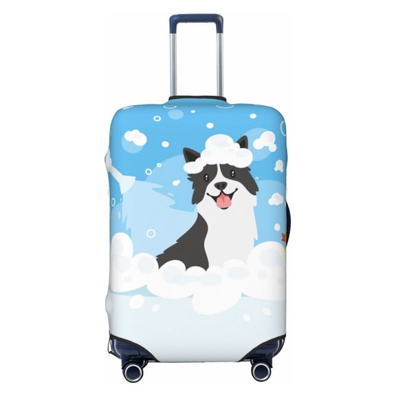 Naloa Collie in Bathtub Elastic Suitcase Protector, Travel Suitcase Protector Cover Fits 18-32in Suitcase - Small