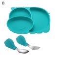 thumbnail image 2 of Dengjunhu Toddler Feeding Divided Plates with Spoon and Fork Deep Sides and Three Compartments for Easy Self Feeding | BPA Free | Dishwasher Safe, 2 of 7