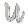 thumbnail image 2 of 14 inch Script Letter U - Silver (Air-Fill Only) Betallic Foil Mylar Balloon - Party Supplies Decorations, 2 of 2