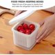 thumbnail image 4 of Jinyi Food P Boxes Double- Layer Drain Basket Frid Food Fruit Stora Containers Double- Layer Boxes Food Containers (3pcs), 4 of 5