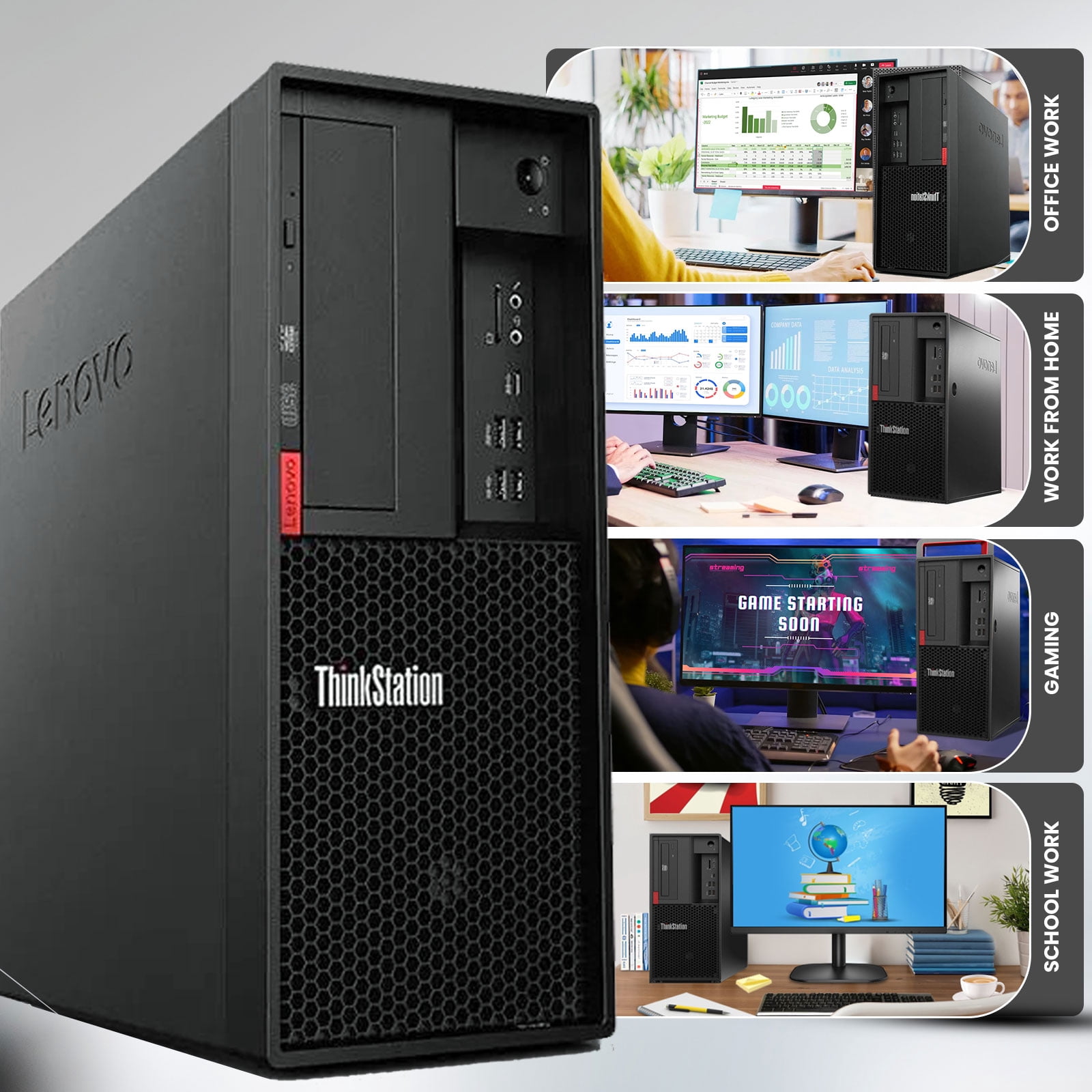 Lenovo デスクトップ Restored Lenovo Tower Desktop Gaming PC Intel Hexa Core i5-8500