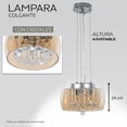 thumbnail image 3 of Lampara Colgante Iluminacion Luz Vic Cristal Bronce, 3 of 5
