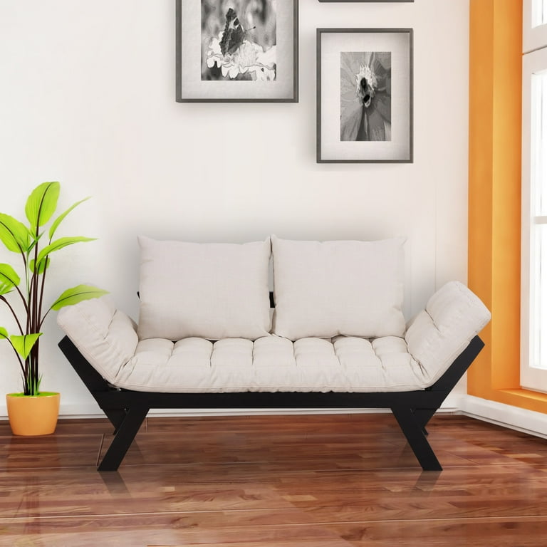 HOMCOM Single Person 3 Position Convertible Couch Chaise Lounger