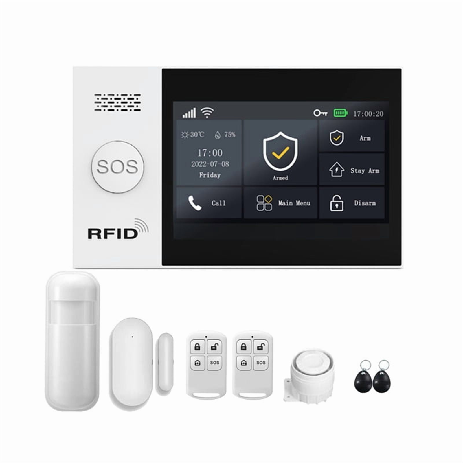 Tuya Smart Wireless GSM Alarm System WiFi Burglar Detection Real-Time Alerts for Home Garage Shop US Plug