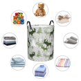 thumbnail image 4 of Fotbe green plaid Moose tree Cesto de Ropa con Asas, Cesto Impermeable de Gran Capacidad, Bolsa de Lavado para Dormitorio, Cesto de Ropa con Ruedas y Asas-Medium, 4 of 6