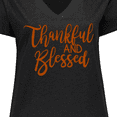 thumbnail image 4 of Inktastic Thankful and Blessed Women's Plus Size V-Neck T-Shirt, 4 of 5