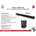 thumbnail image 5 of Barra de Sonido Bluetooth RCA SBW721BT 2.1 Ch 130W RMS Subwoofer Inalámbrico, 5 of 5