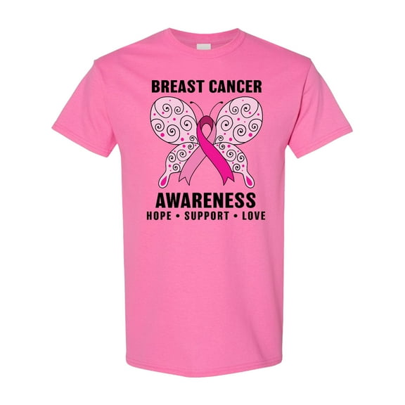 Inktastic Breast Cancer Awareness Hope Support and Love T-Shirt