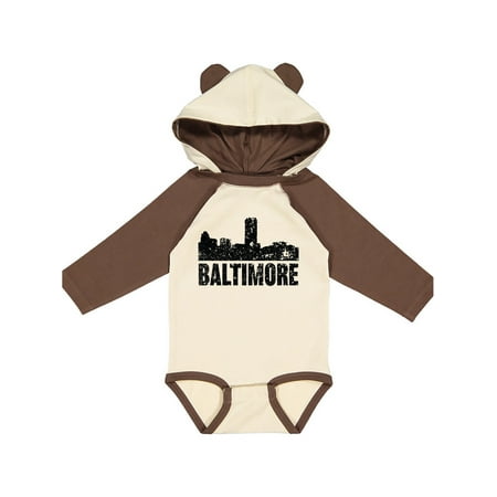 

Inktastic Baltimore Skyline Grunge Gift Baby Boy or Baby Girl Long Sleeve Bodysuit
