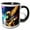 Black/White, variant on 3drose, Fantasy Astronaut in Shining Yellow Space Suit. Galaxy Light Art Gift, 11oz Magic Transforming Mug