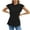 Black, variant on Fesfesfes Essentials Shirt Fashion Casual Women's Solid Short Sleeve Round-neck Fold T-shrit Top Blouse Short Sleeve Shirt M(US:6)