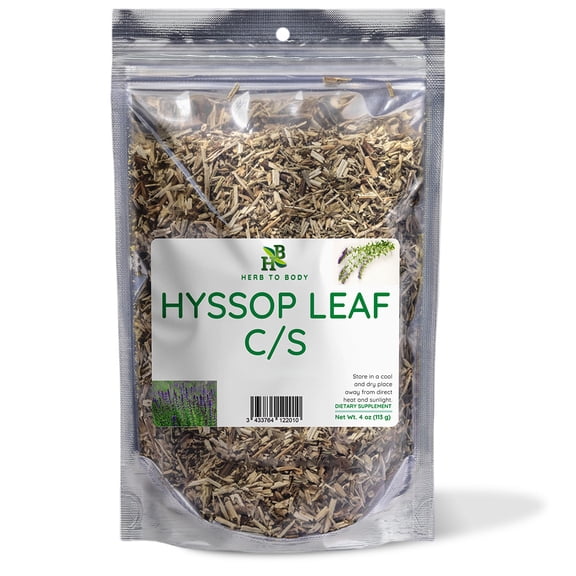 Herb To Body Hyssop Leaf C/S | Cut & Sifted | Hyssopus Officinalis | Wildcrafted | 4oz