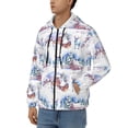 thumbnail image 3 of Uemuo Snowy Cottage Holiday Scene for Men's Fashion Full-zip Hoodies & Sweatshirts with Kangaroo Pocket, Zip-up Hooded Sweatshirt, Moisture Wicking & Breathable-X-Large, 3 of 5