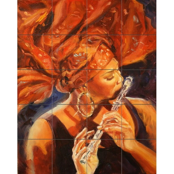 Tile Mural Kitchen Backsplash - Rhythm - by Angela Trotta Thomas