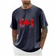 thumbnail image 1 of Camisetas de Manga Larga para Hombre Algodón Impresión Cuello Redondo Blusas de Moda Casual, 1 of 5