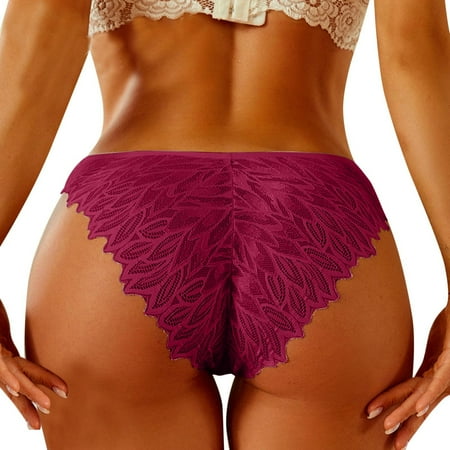 YHGFVOKJ Womens Underwear Lace No Show Bikini Low Rise Lightweight Soft Breathe Seamless Panties Ladies Sexy Hipster Brief Thongs Panty for Women RD2 XXL