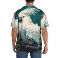 thumbnail image 6 of Picia Tropical Parrot Floral Artwork Men's Linen Shirts Short Sleeve Cuban Beach Shirts Casual Shirts Button Down Shirt for Men Beach Summer Wedding Shirt-Small, 6 of 7