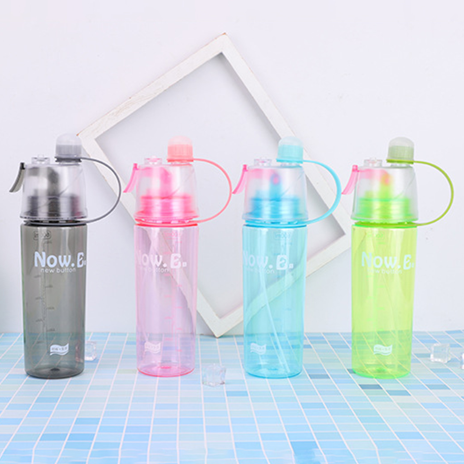 Hesroicy 400ml/600ml Outdoor Sports Gym Portable Creative Spray Drinking  Water Bottle