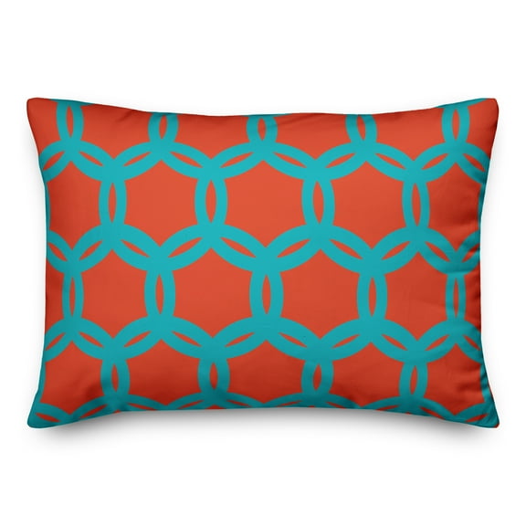 Creative Products Orange and Teal Geo Pattern 14x20 Indoor / Outdoor Pillow
