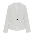 thumbnail image 6 of FRSASU Women's Spring Two Piece Suits Set Casual Business Long Sleeve Blazer Jacket Wide Leg Pants Work Outfits Sets White, 6 of 9