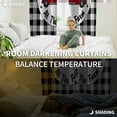 thumbnail image 3 of Fsddascl Christmas Blackout Curtains for Bedroom/Living Room, Thermal Insulated Kitchen Curtains, Black Plaid Xmas Truck Gnomes Snowflake Grommet Darkening Window Treatment Drapes 52"x72"x2, 3 of 6