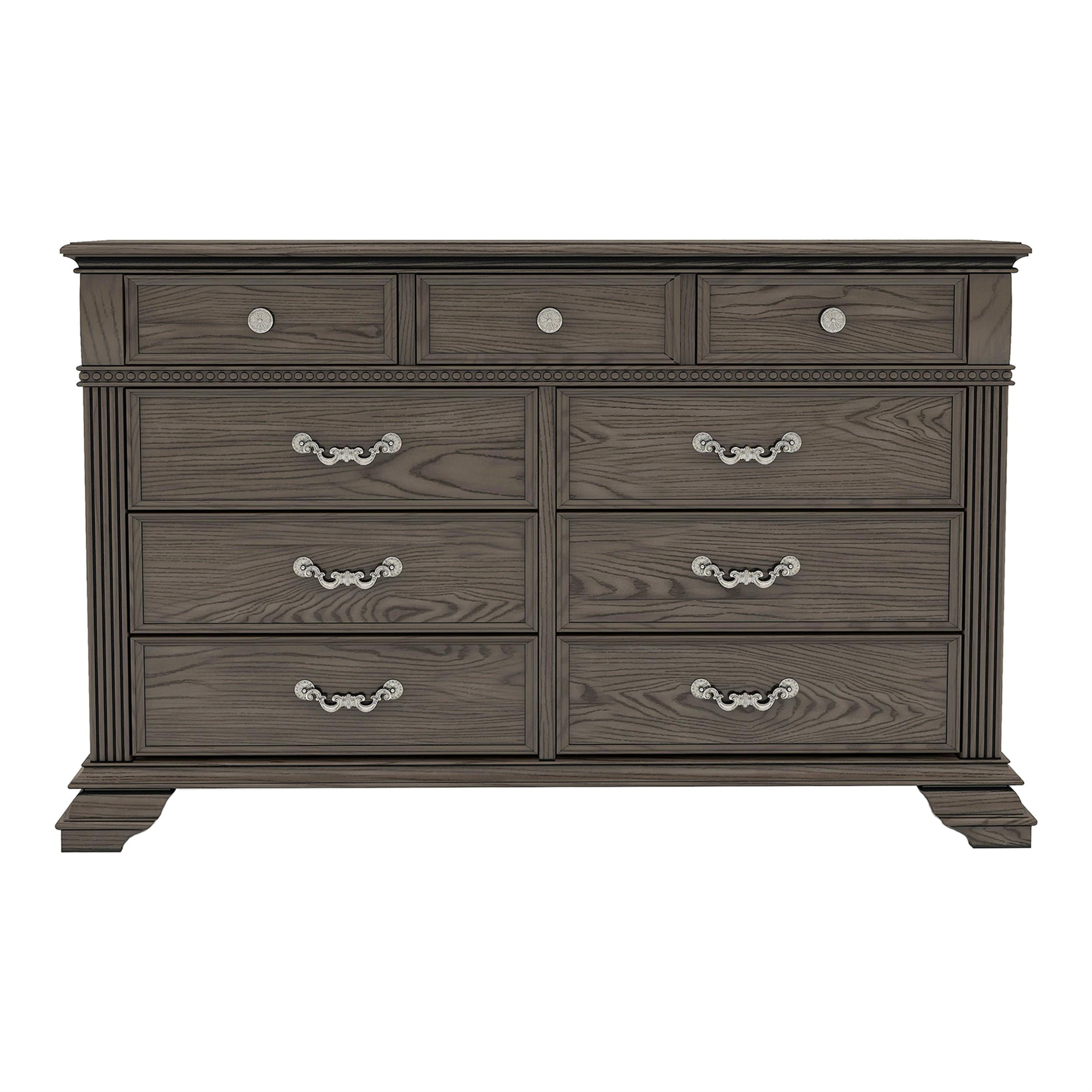 beckford walnut brown finish 6 drawer wood dresser Maya Luna Luxury Malaysia Butterfly Abaya main image 0