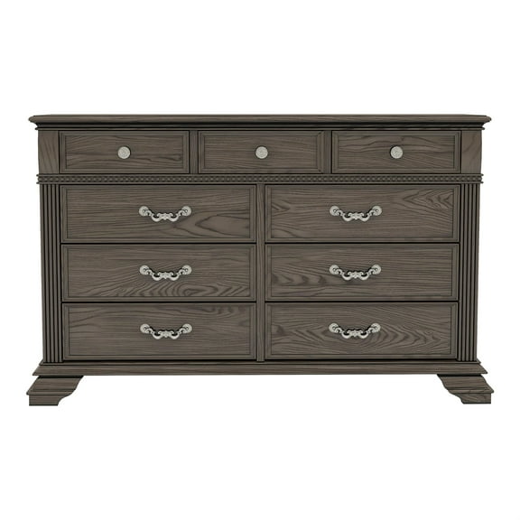 Furniture of America Charo Traditional Wood 9-Drawer Dresser in Gray