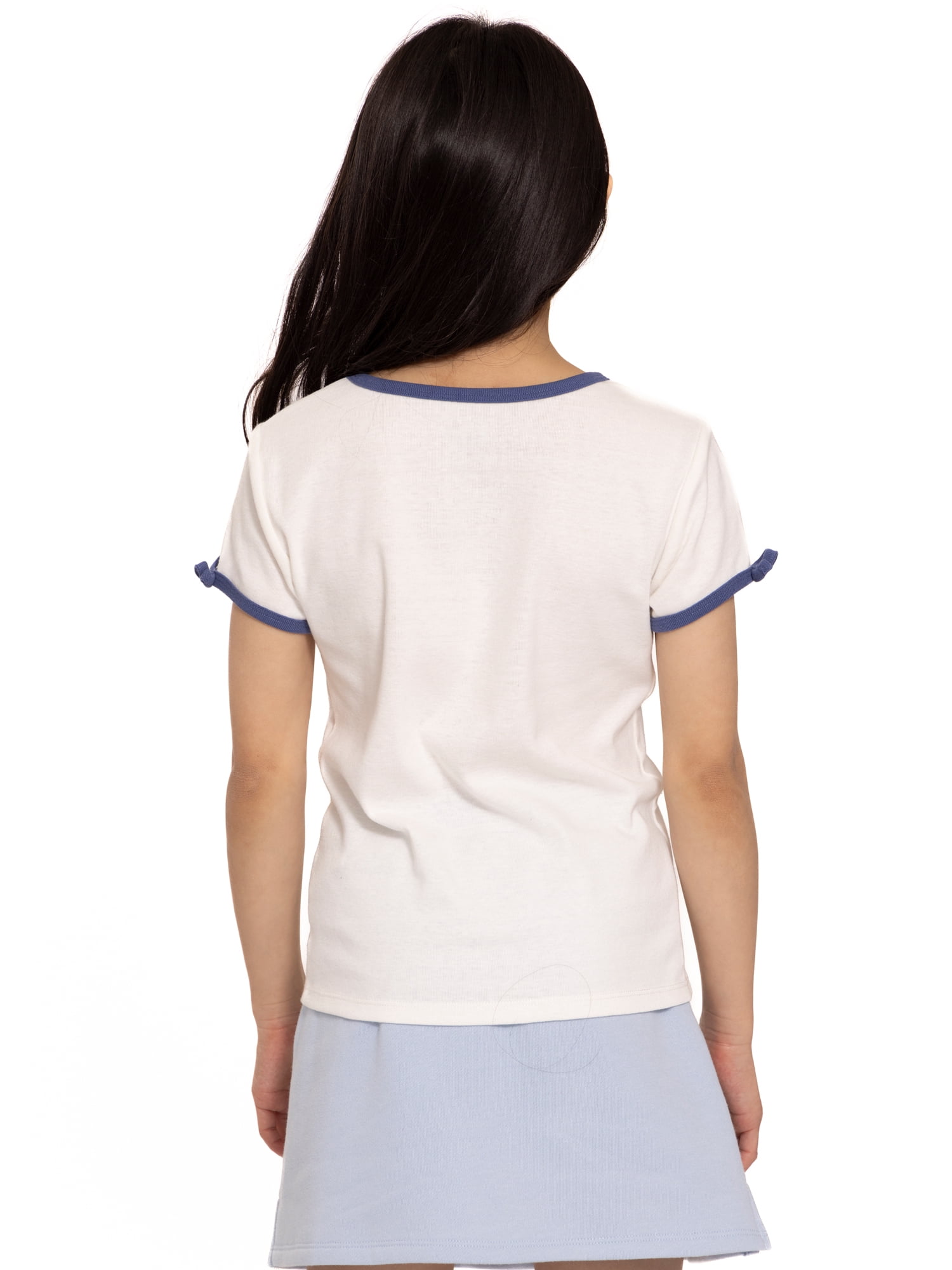 Bluey Girls Short Sleeve Bow Detail Graphic T-Shirt, Sizes 4-16