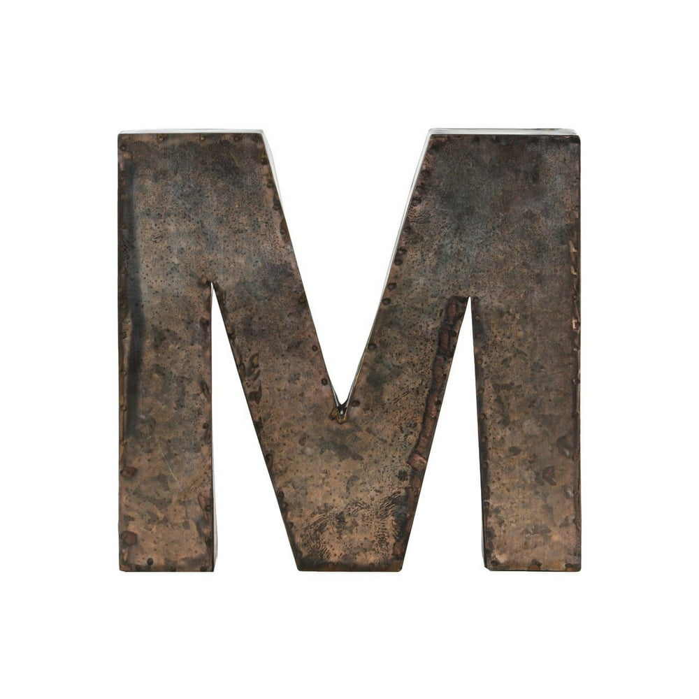 Metal Alphabet Wall Decor Letter "M" Galvanized Finish ...