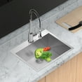thumbnail image 3 of Undermount Kitchen Sink Laundry Sink Drop In - 25"x22" Laundry Utility Sink 16 Gauge Stainless Steel Drop In Topmount 12 Inch Deep Single Bowl Above Counter Utility Laundry Room Sink Basin,Stainless, 3 of 7