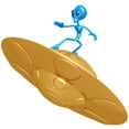 thumbnail image 2 of Alien Surfing Wall Decal Sticker, Wallmonkeys Peel & Stick Vinyl Graphic (24 in W x 23 in H), 2 of 4