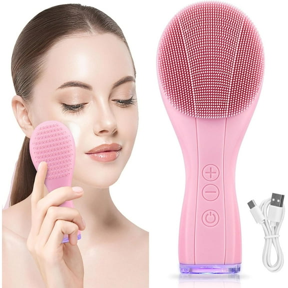 Facial Cleansing Brush Silicone Face Scrubber Face Scrubber Exfoliator,Rechargeable Waterproof for Deep Cleansing,Gentle Exfoliating, Firm Massage, Electric Face Washer for Women and Men