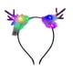 thumbnail image 3 of Diadema de plumas con astas de ciervo iluminada, bonita banda para la cabeza para Acción de Gracias Luz de color, 3 of 9