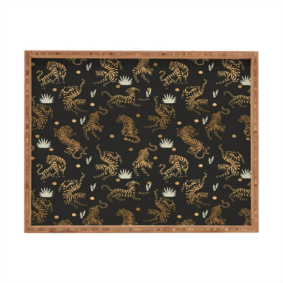 Society6 Golden Tigers by Marta Barragan Camarasa Rectangular Bamboo Tray