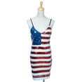 thumbnail image 5 of Womens Spaghetti Strap Sleeveless USA American Flag Patriotic Sequin Dress, 5 of 7