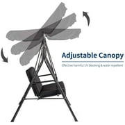 AECOJOY Stainless Steel Porch Swing - Black